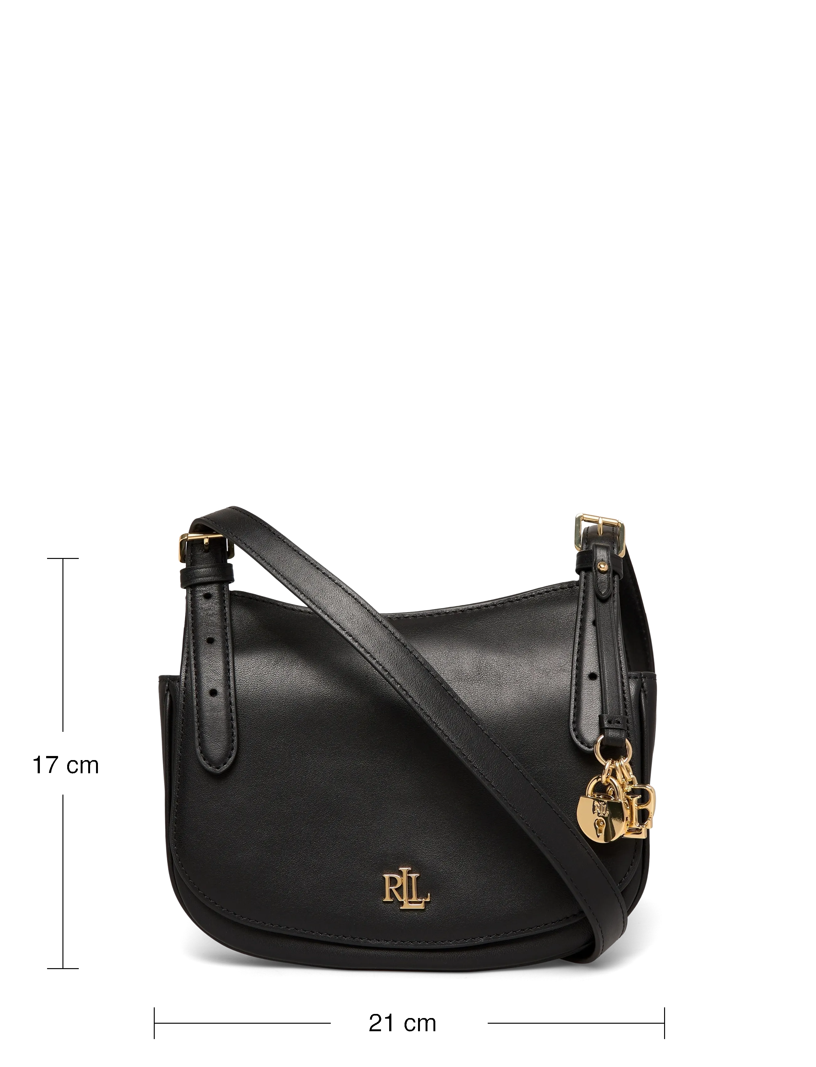 Lauren Ralph Lauren - Leather Medium Marcy Crossbody Bag - crossbody bags - black - 3