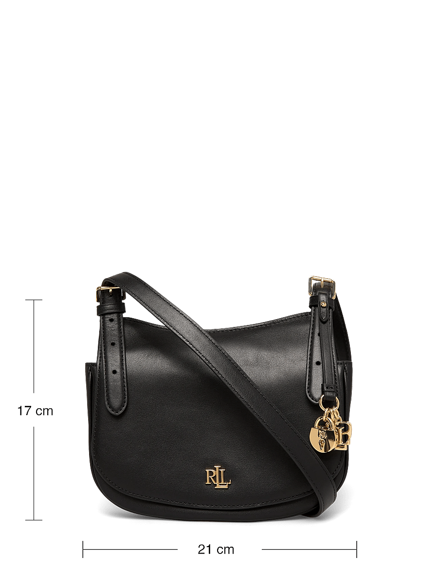 Lauren Ralph Lauren - Leather Medium Marcy Crossbody Bag - crossbody bags - black - 3