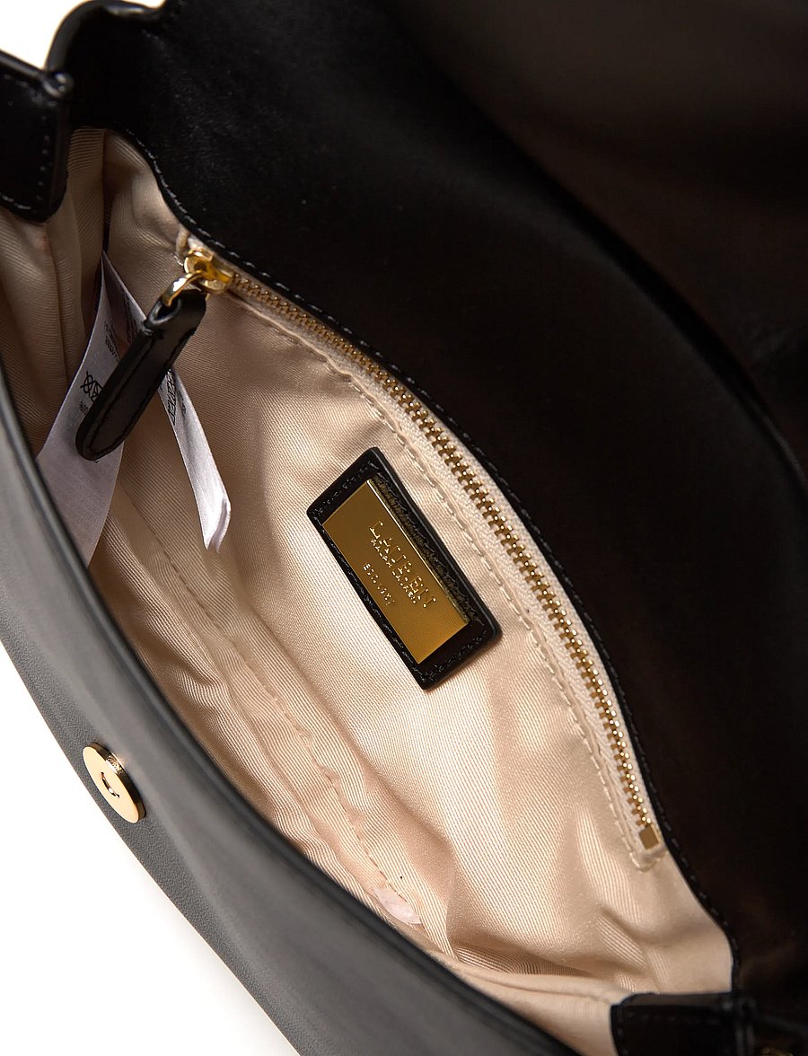 Lauren Ralph Lauren - Leather Medium Marcy Crossbody Bag - crossbody bags - black - 5