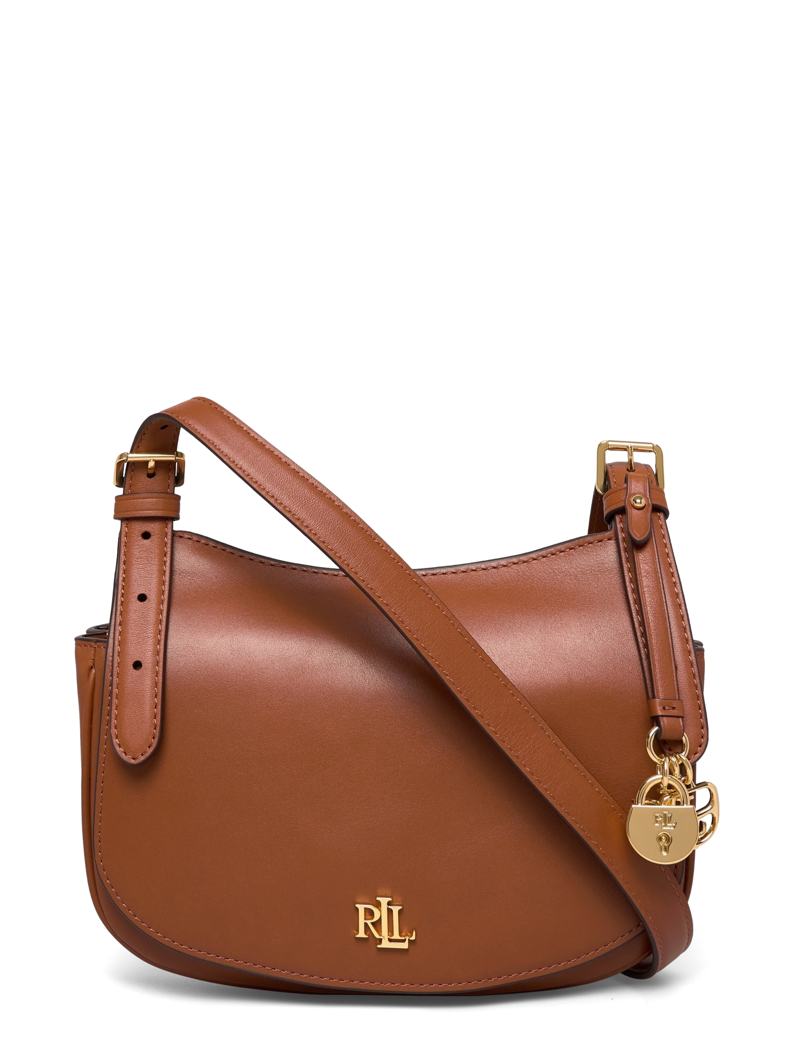 Lauren Ralph Lauren Leather Medium Marcy Crossbody Bag - Crossbody Bags - LAUREN TAN / brown