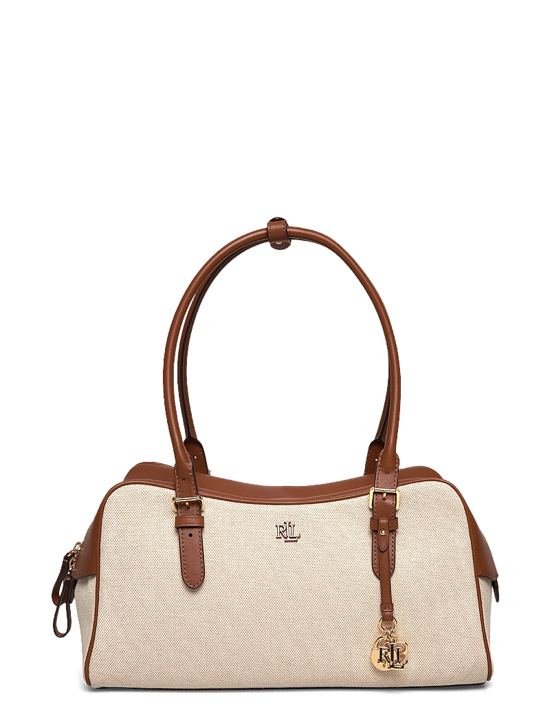 Lauren Ralph Lauren - Canvas & Leather Large Marcy Zip Satchel - speciella tillfällen - ntrl/buff canvas - 0