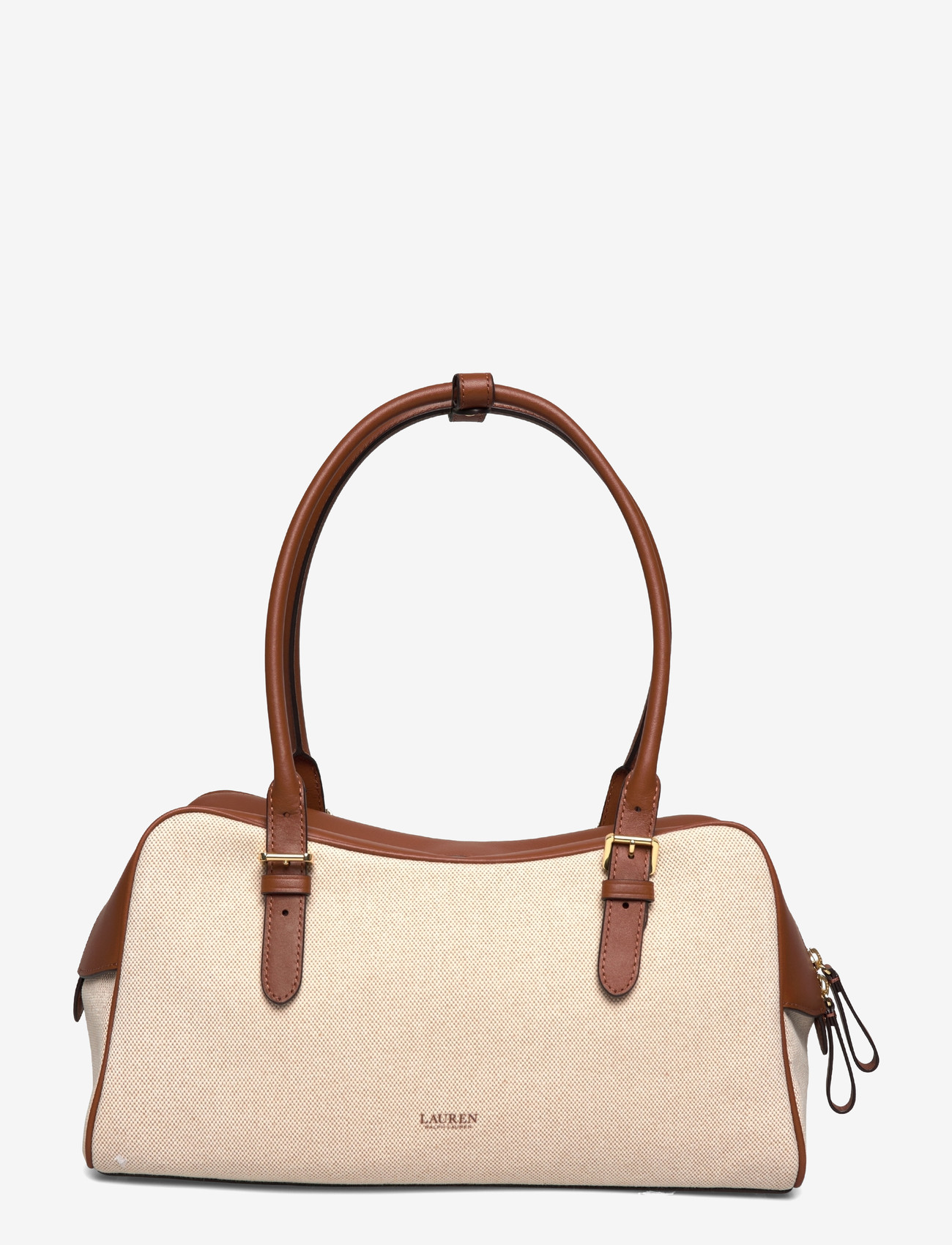 Lauren Ralph Lauren - Canvas & Leather Large Marcy Zip Satchel - speciella tillfällen - ntrl/buff canvas - 1