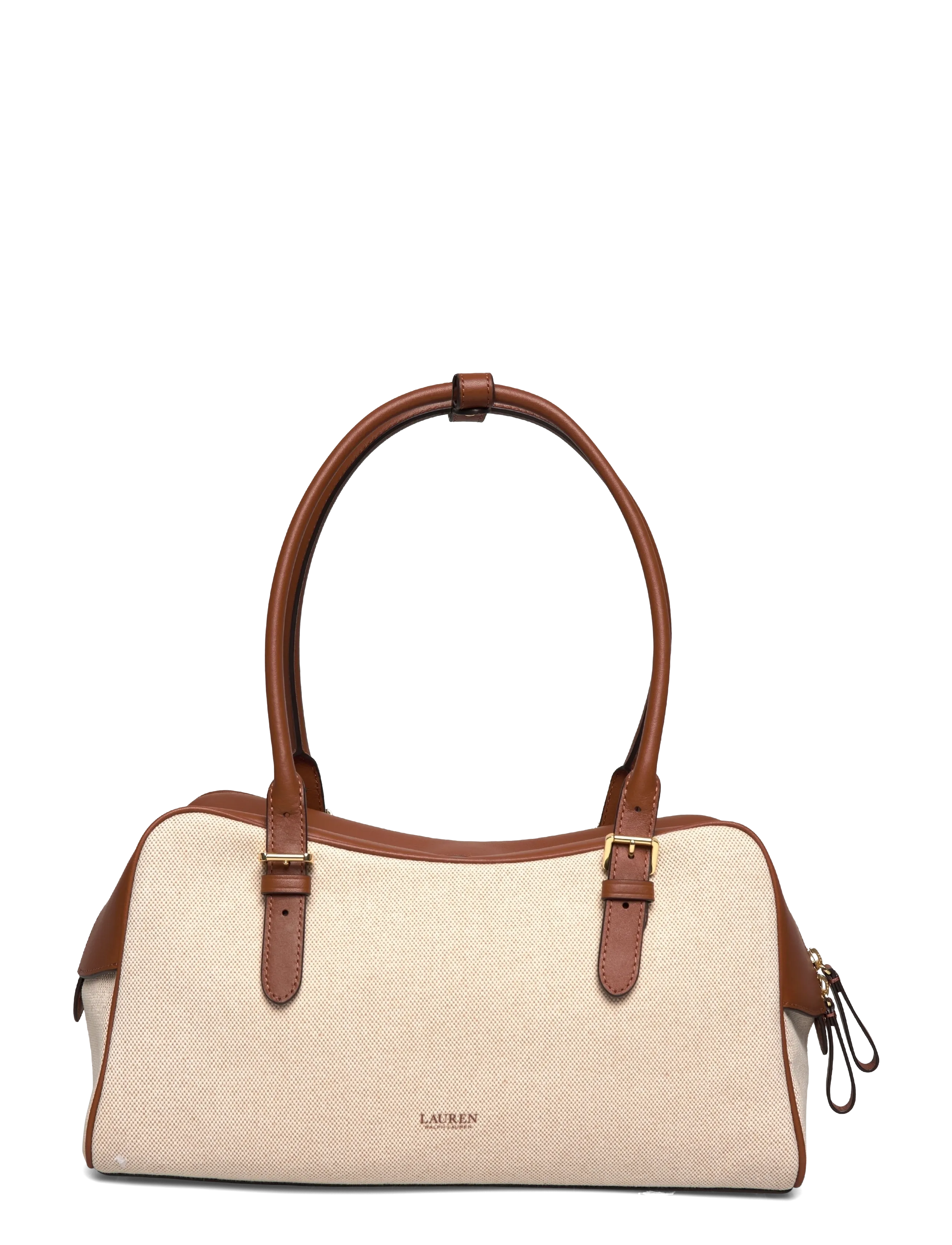 Lauren Ralph Lauren - Canvas & Leather Large Marcy Zip Satchel - særlige begivenheder - ntrl/buff canvas - 1