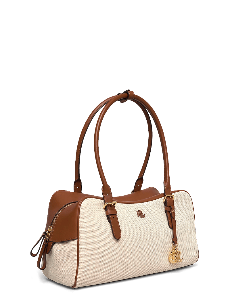 Lauren Ralph Lauren - Canvas & Leather Large Marcy Zip Satchel - speciella tillfällen - ntrl/buff canvas - 2