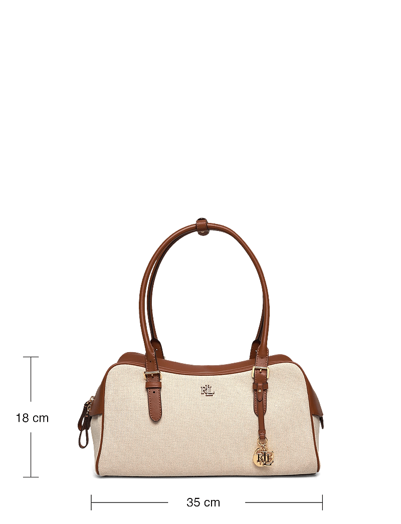 Lauren Ralph Lauren - Canvas & Leather Large Marcy Zip Satchel - speciella tillfällen - ntrl/buff canvas - 3