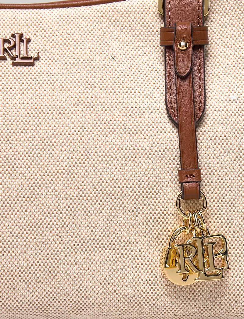 Lauren Ralph Lauren - Canvas & Leather Large Marcy Zip Satchel - speciella tillfällen - ntrl/buff canvas - 4