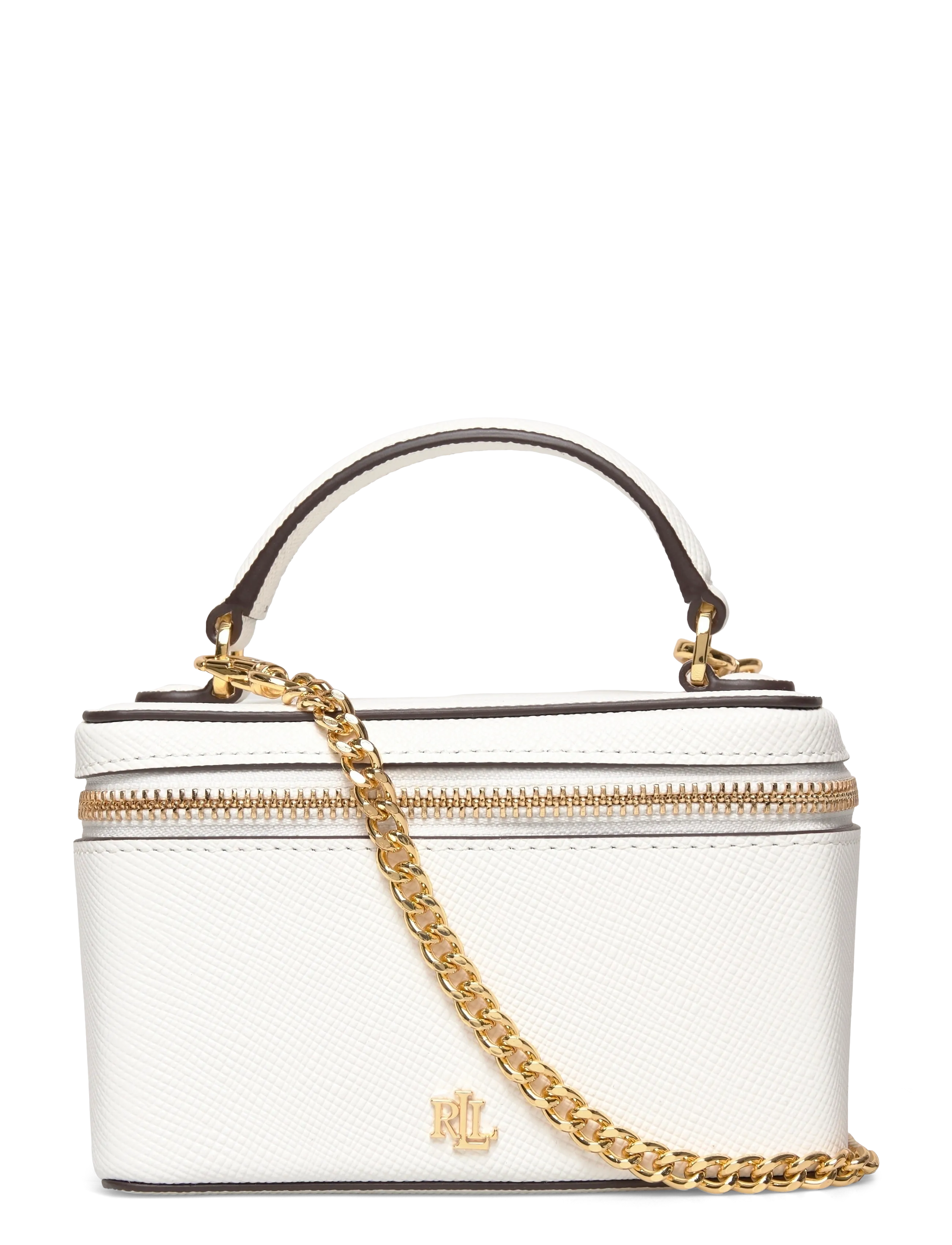 Lauren Ralph Lauren Leather Small Hallee Crossbody Bag - Väskor - WHITE / white