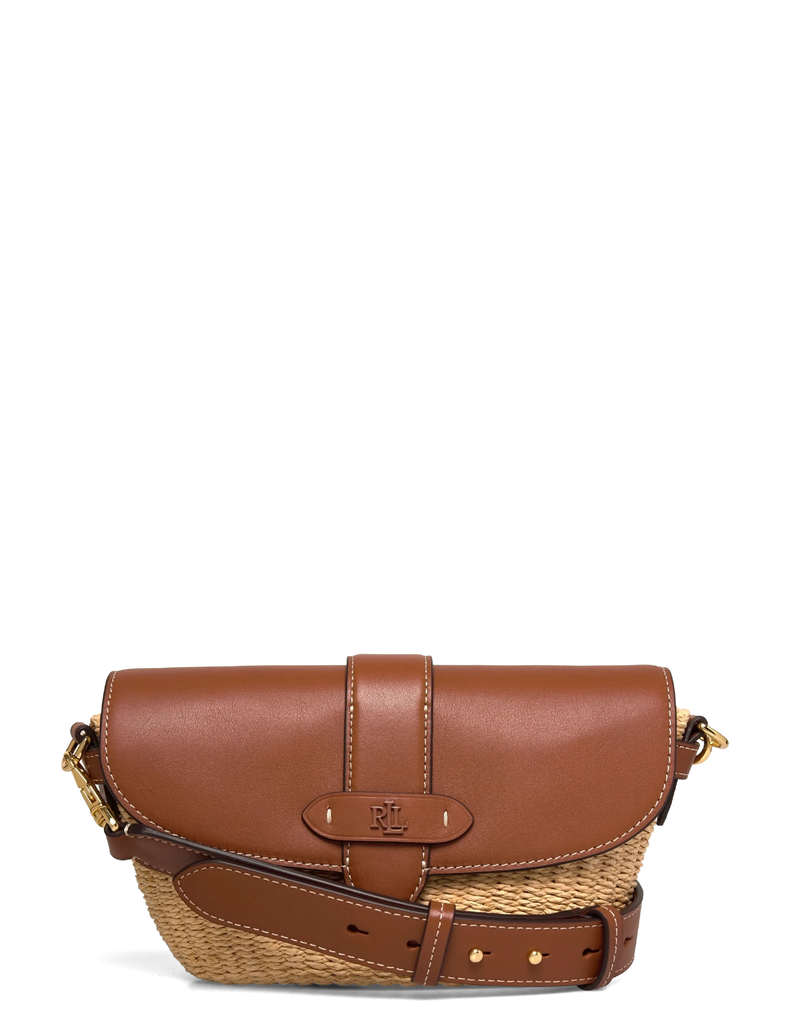 Lauren Ralph Lauren Straw-Leather Small Lynden Shoulder Bag - Val kaupenda - NATURAL/LAUREN TA / brown