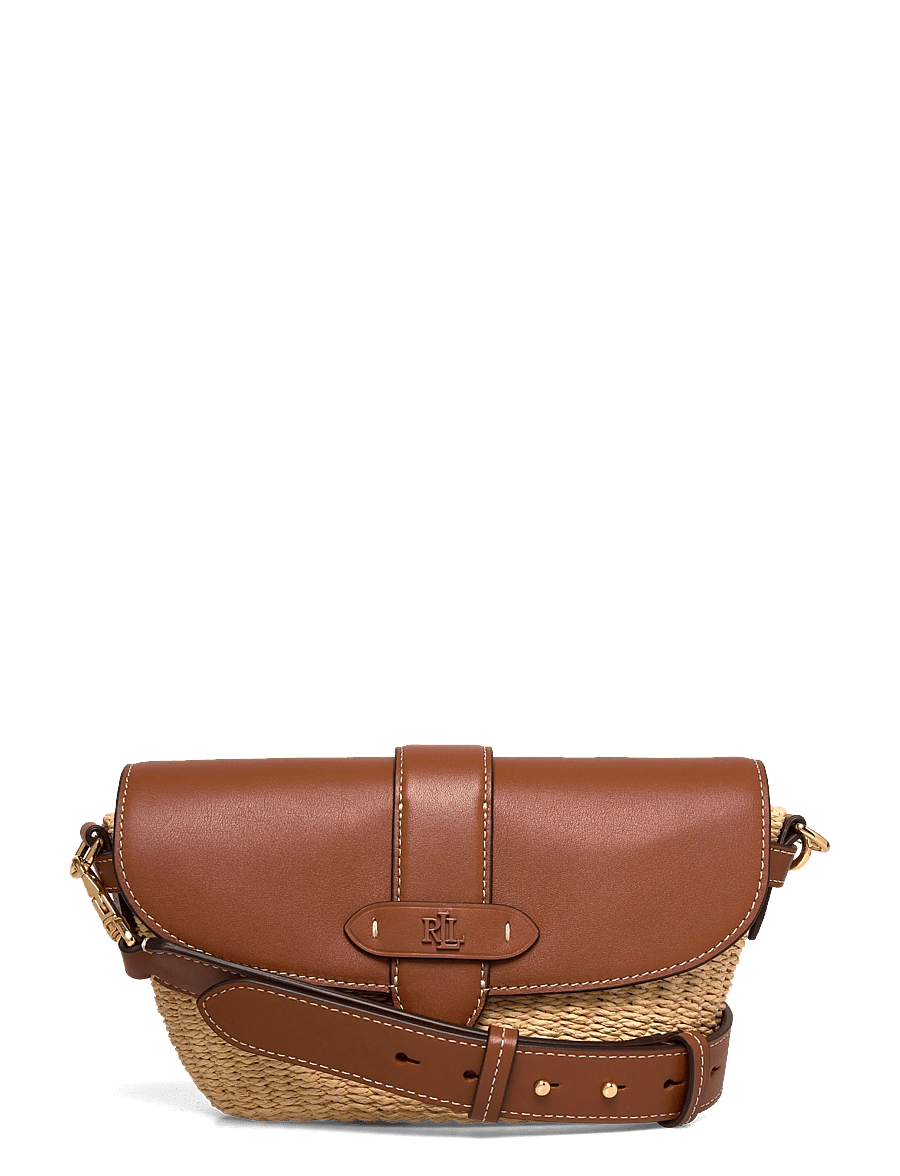 Lauren Ralph Lauren - Straw-Leather Small Lynden Shoulder Bag - everyday style - natural/lauren ta - 0