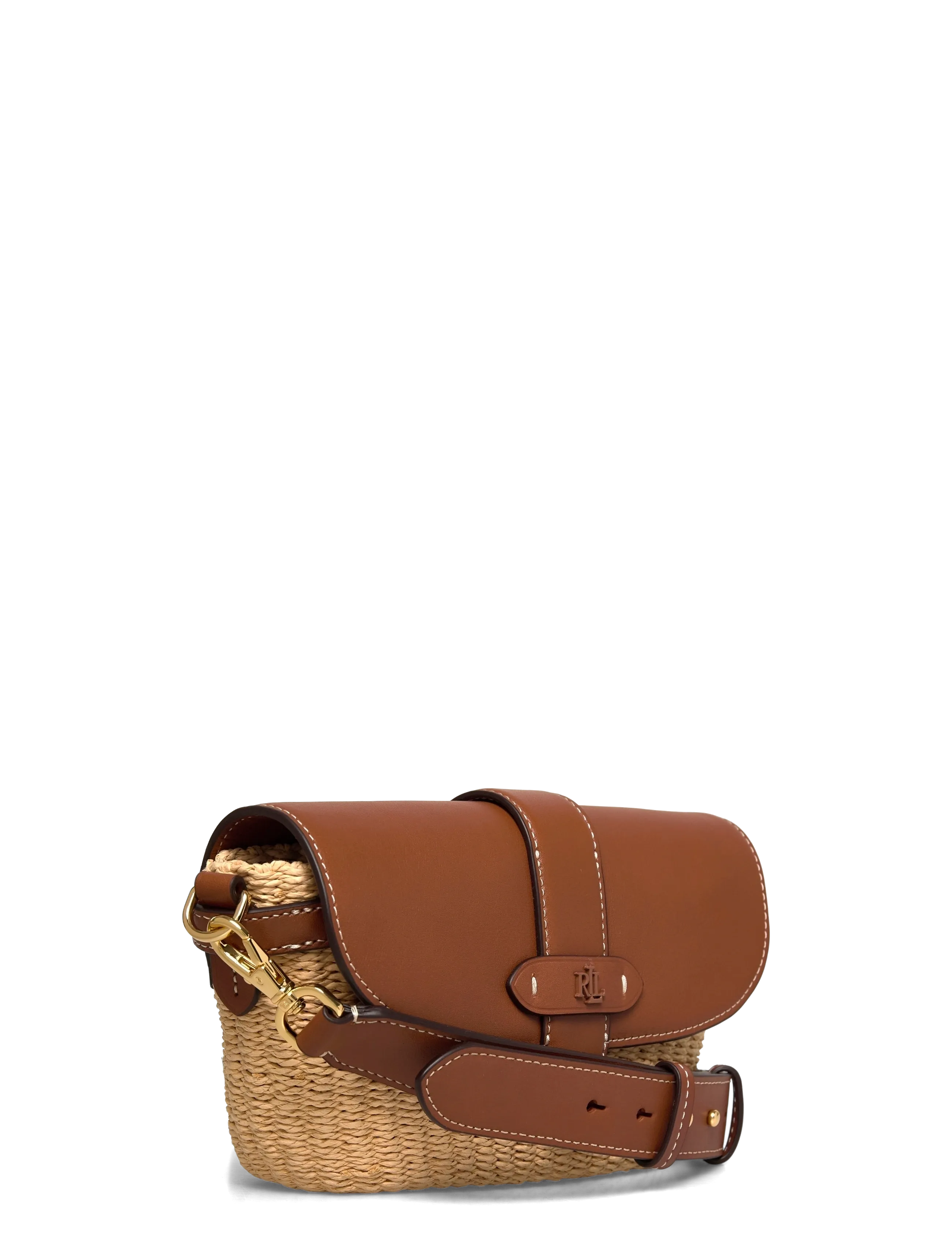 Lauren Ralph Lauren - Straw-Leather Small Lynden Shoulder Bag - hverdags stil - natural/lauren ta - 2