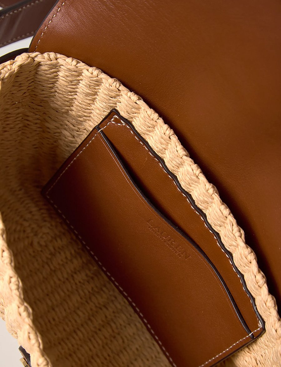 Lauren Ralph Lauren - Straw-Leather Small Lynden Shoulder Bag - everyday style - natural/lauren ta - 5