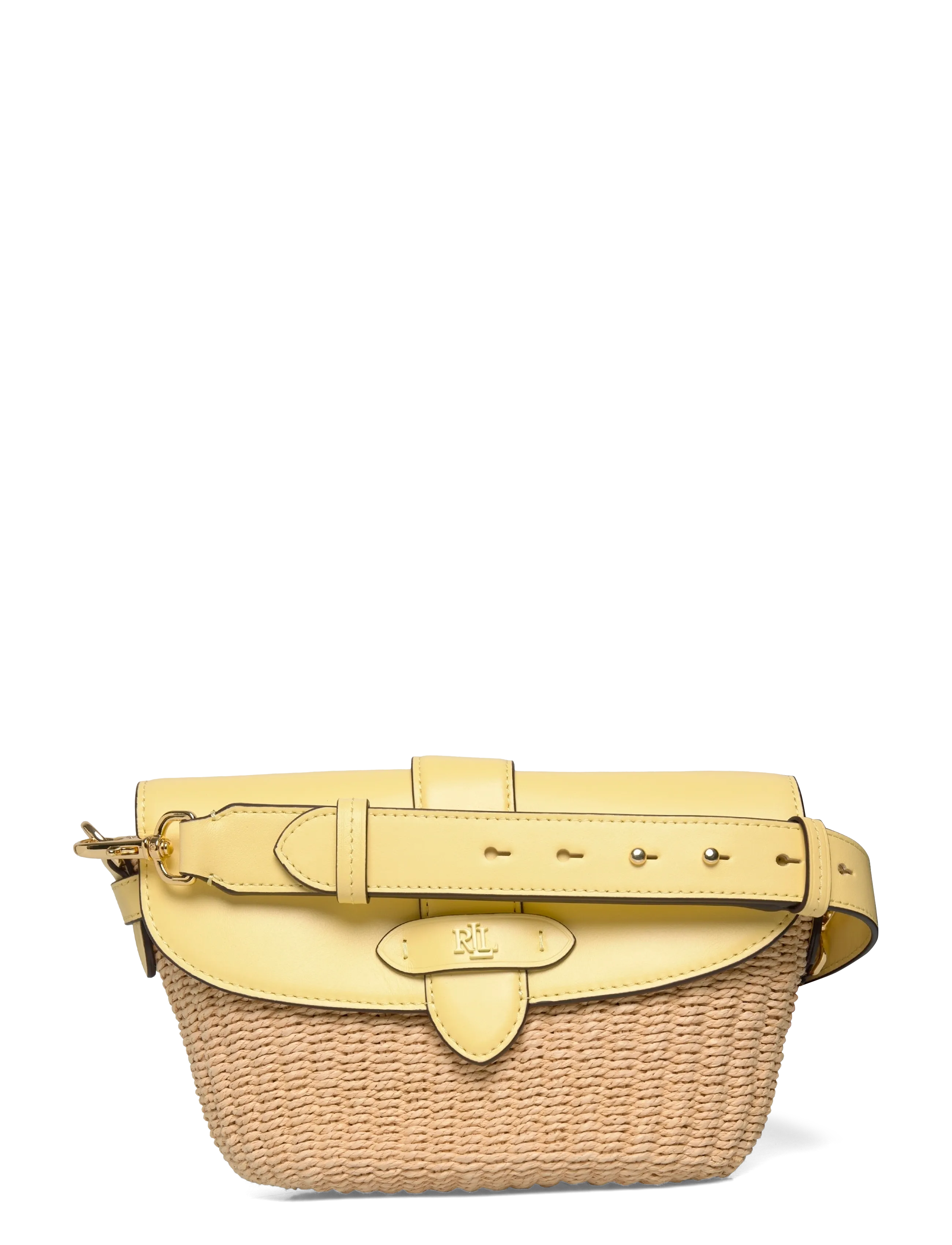 Lauren Ralph Lauren Straw-Leather Small Lynden Shoulder Bag - Õlakotid - NATURAL/LEMON SOR / yellow