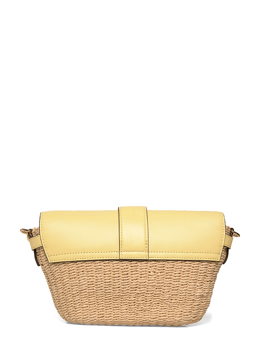 Lauren Ralph Lauren - Straw-Leather Small Lynden Shoulder Bag - alltags-style - natural/lemon sor - 1