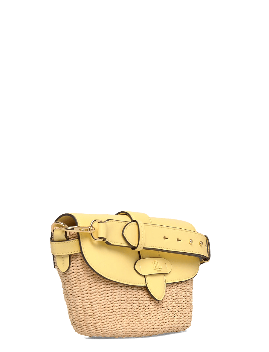 Lauren Ralph Lauren - Straw-Leather Small Lynden Shoulder Bag - alltags-style - natural/lemon sor - 2