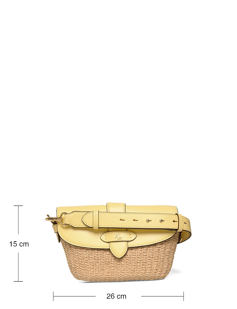 Lauren Ralph Lauren - Straw-Leather Small Lynden Shoulder Bag - alltags-style - natural/lemon sor - 3