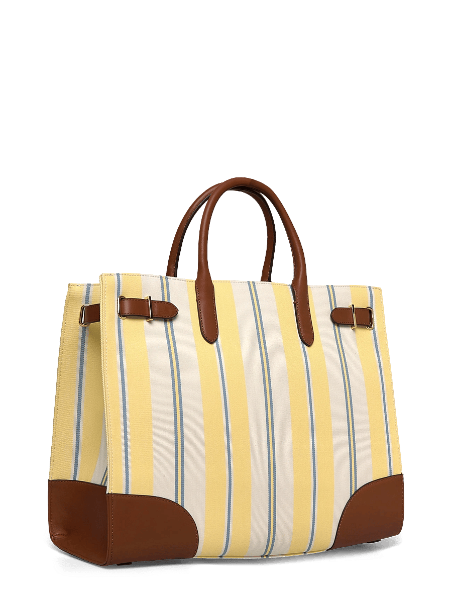 Lauren Ralph Lauren - Striped Canvas Large Devyn Tote Bag - shoppere - awng strpe lmn sr - 2