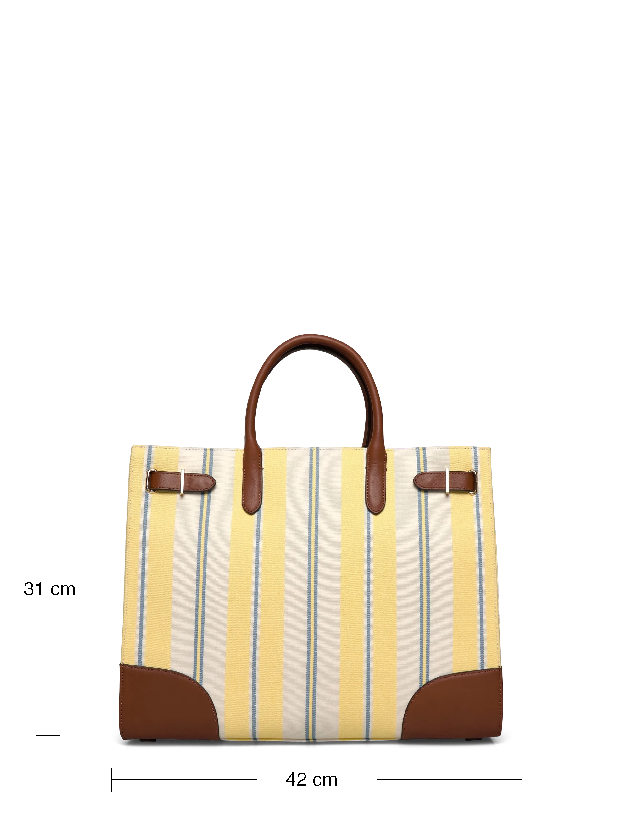Lauren Ralph Lauren - Striped Canvas Large Devyn Tote Bag - shoppers - awng strpe lmn sr - 3