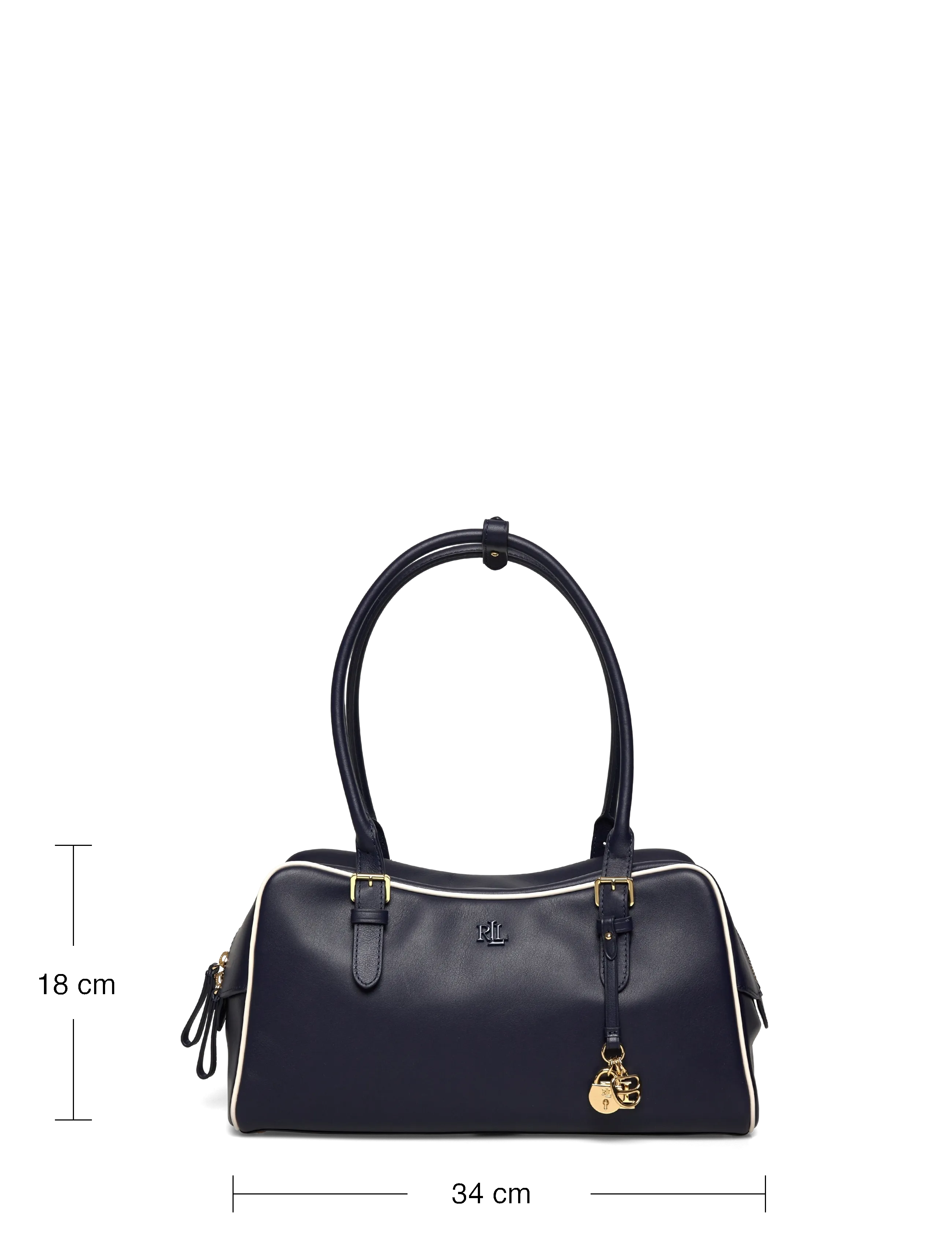 Lauren Ralph Lauren - Leather Large Marcy Zip Satchel - særlige begivenheder - refined navy/soft - 3
