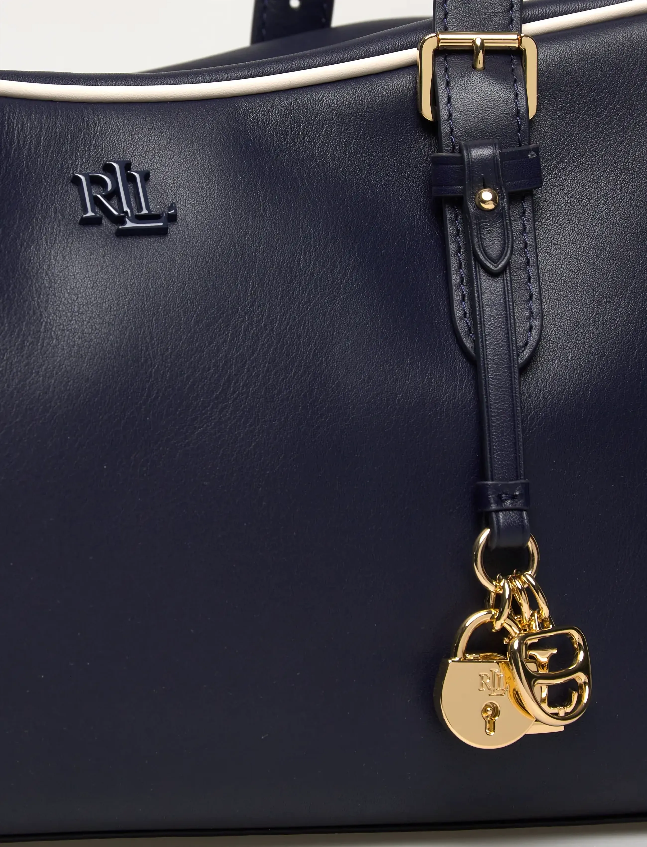 Lauren Ralph Lauren - Leather Large Marcy Zip Satchel - særlige begivenheder - refined navy/soft - 4