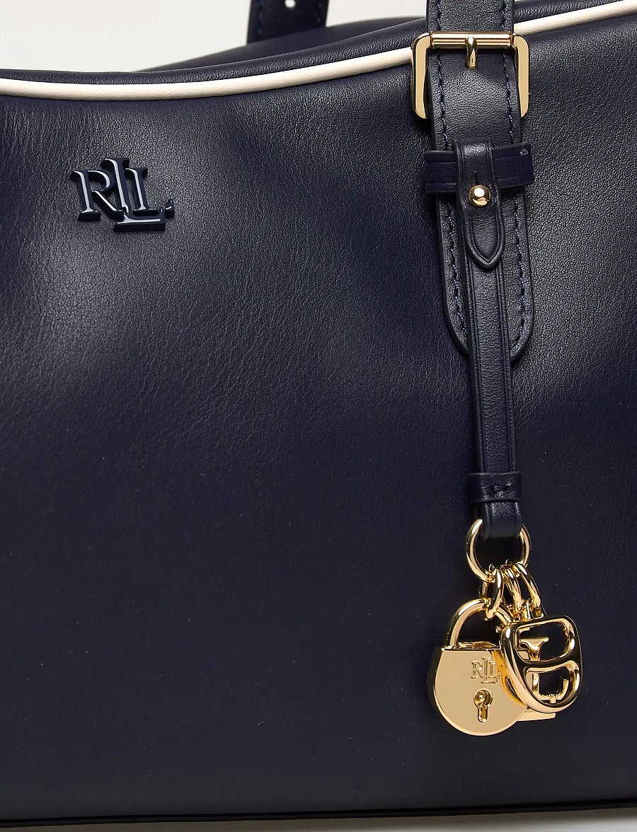 Lauren Ralph Lauren - Leather Large Marcy Zip Satchel - særlige begivenheder - refined navy/soft - 4