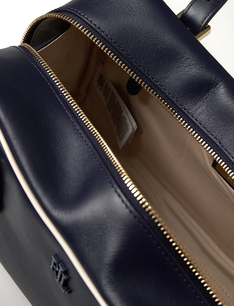 Lauren Ralph Lauren - Leather Large Marcy Zip Satchel - særlige begivenheder - refined navy/soft - 5