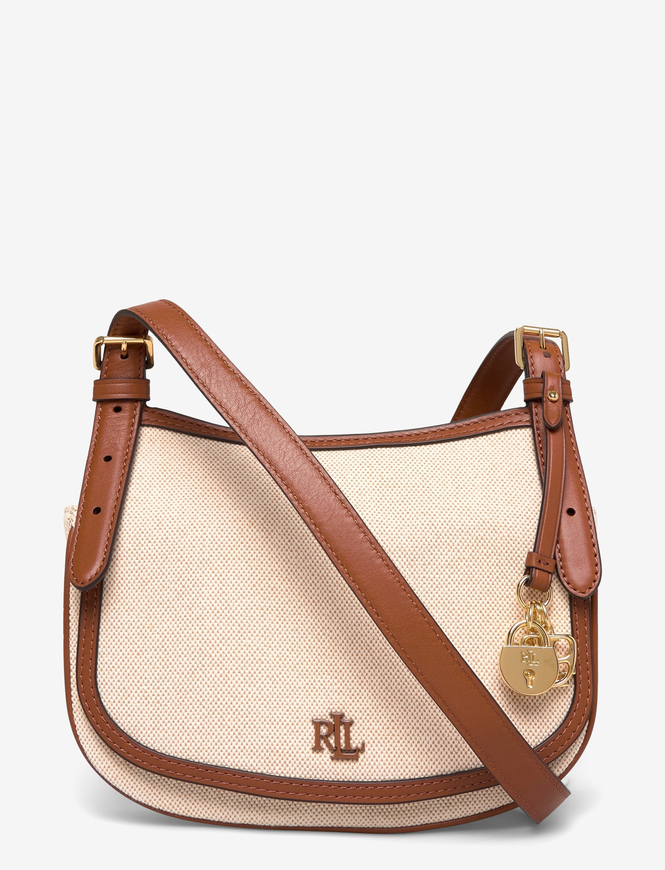 Lauren Ralph Lauren - Canvas Medium Marcy Crossbody Bag - crossbody bags - ntrl/buff canvas - 0