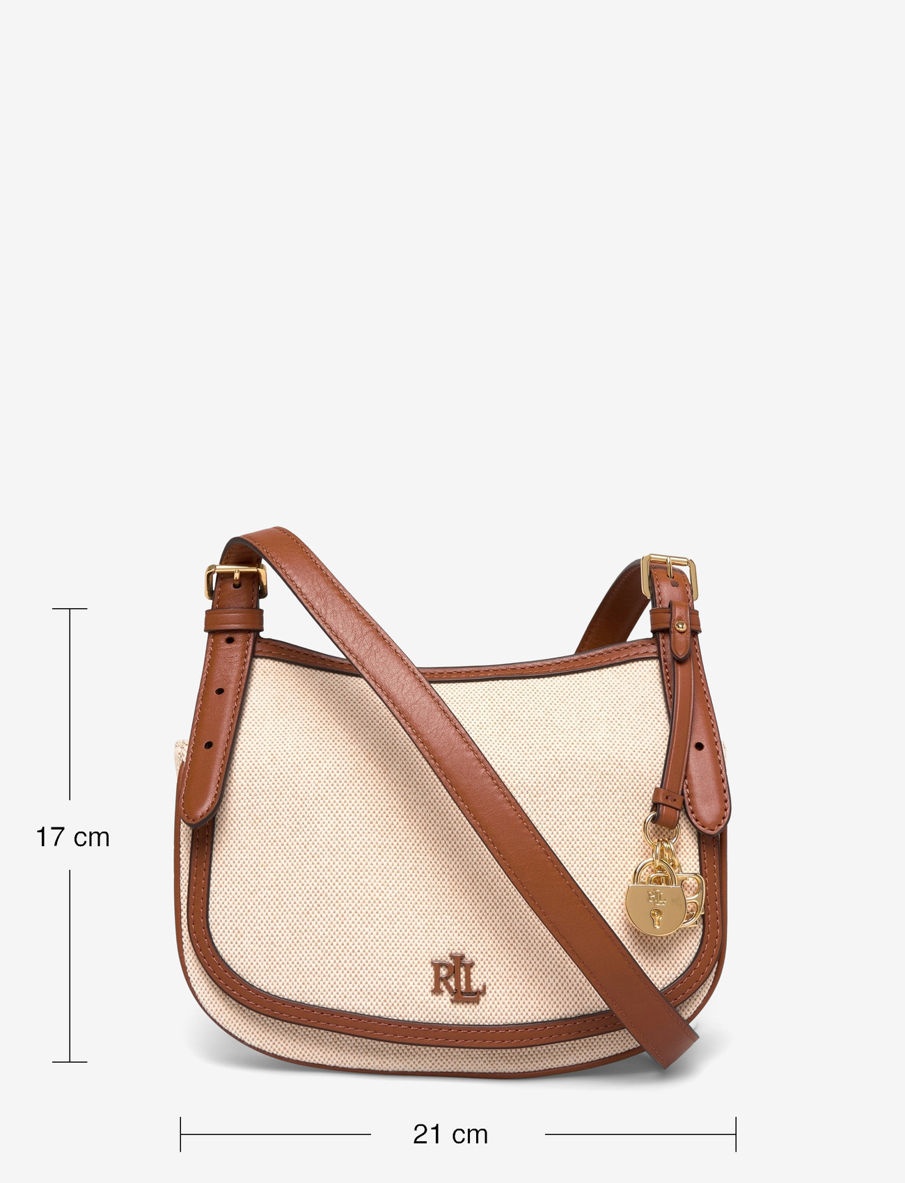 Lauren Ralph Lauren - Canvas Medium Marcy Crossbody Bag - crossbody bags - ntrl/buff canvas - 3