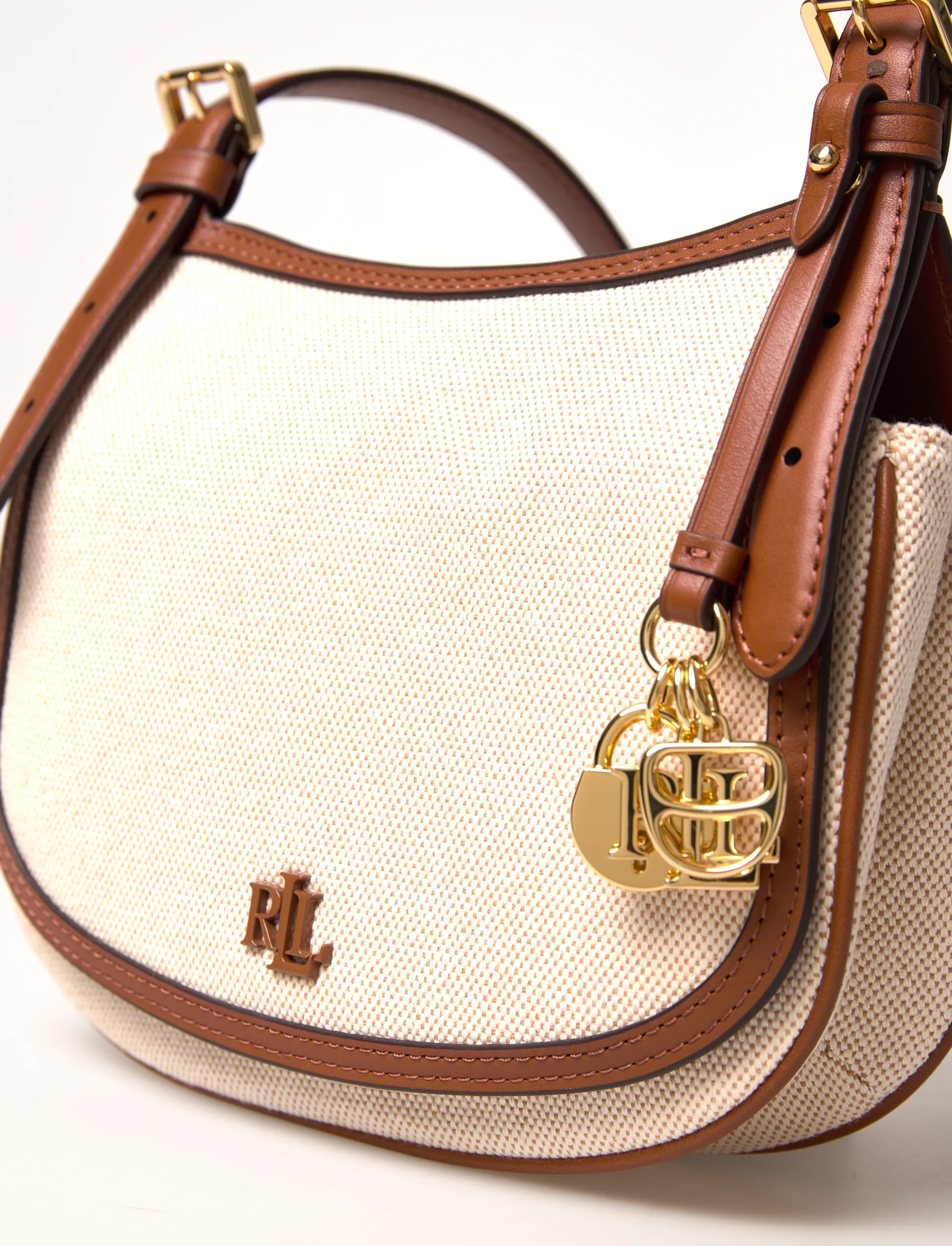 Lauren Ralph Lauren - Canvas Medium Marcy Crossbody Bag - umhängetaschen - ntrl/buff canvas - 4