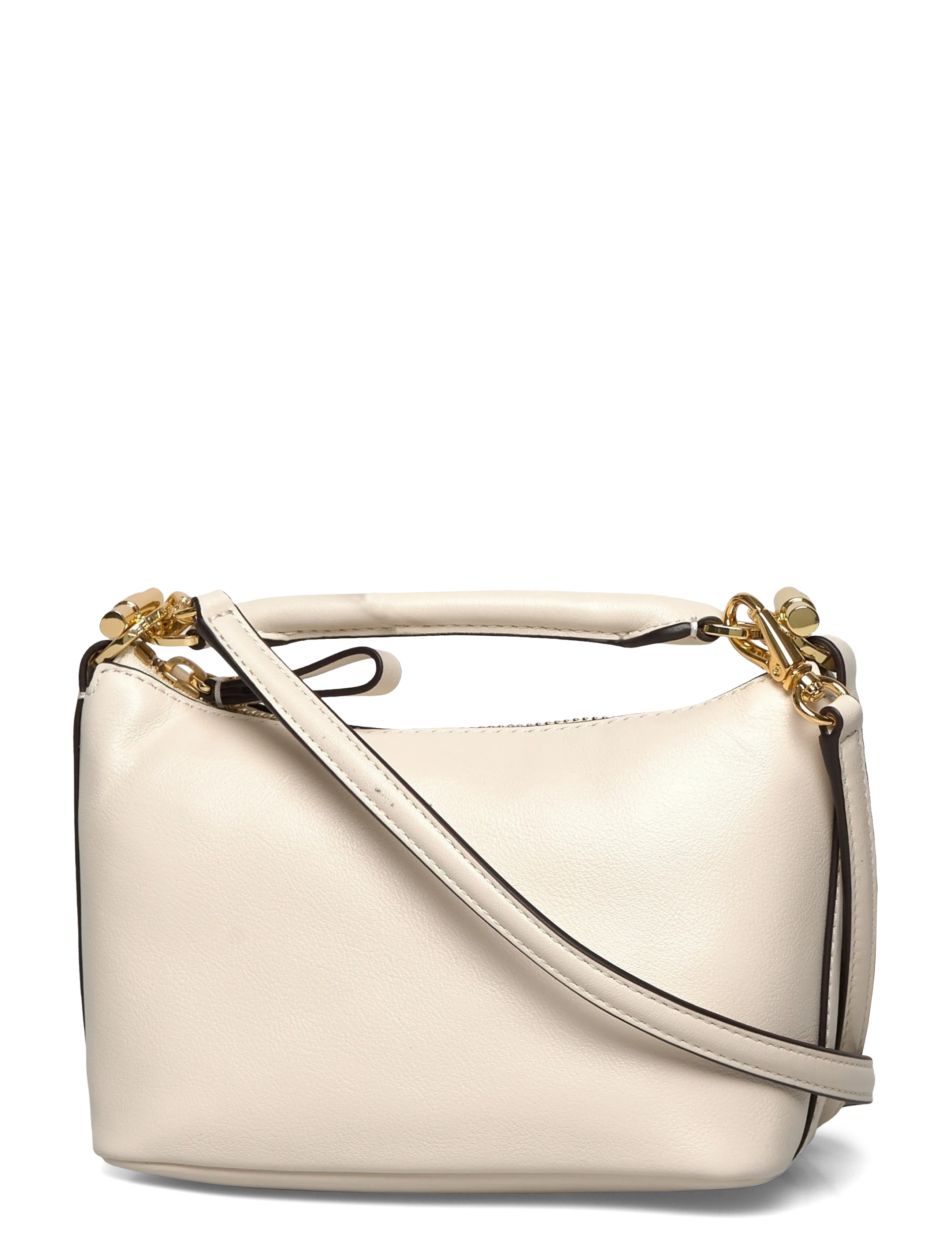 Lauren Ralph Lauren Nappa Leather Mini Blaike Shoulder Bag - Kotid - SOFT WHITE / cream