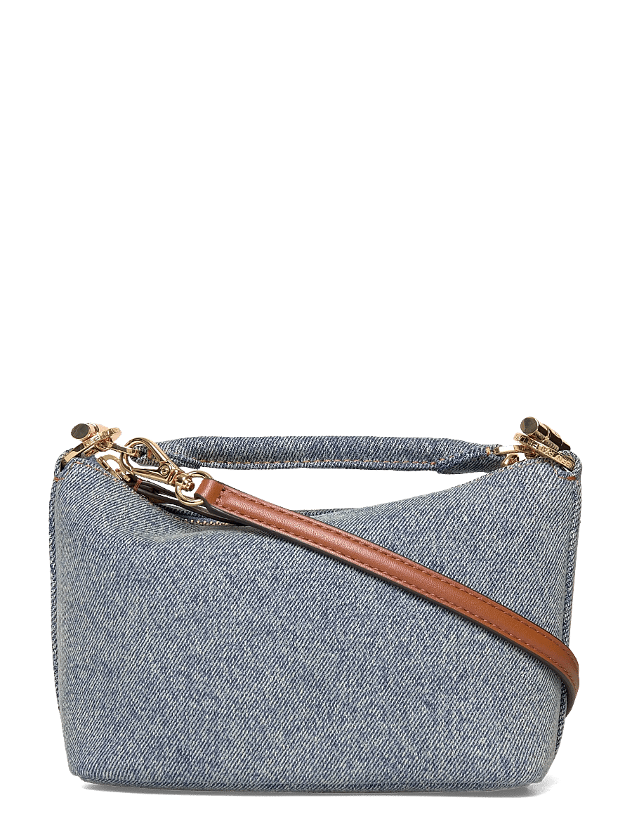 Lauren Ralph Lauren - WSHD DENIM/NTRL SM-BLKE MINI SH-SBA - torby na ramię - blue/lauren tan - 0