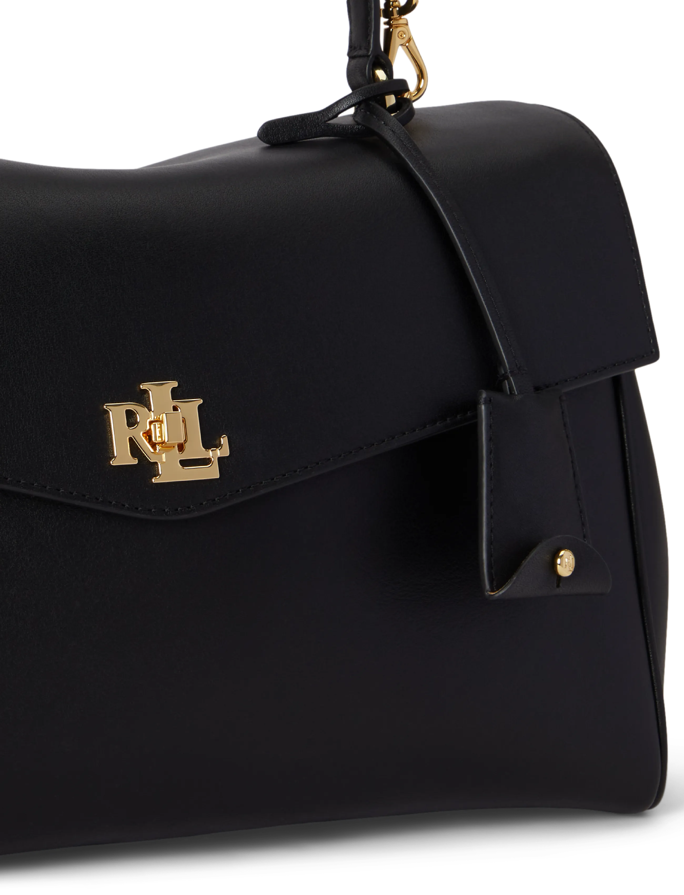 Lauren Ralph Lauren - Nappa Leather Medium Farrah Soft Satchel - crossbody bags - black - 5