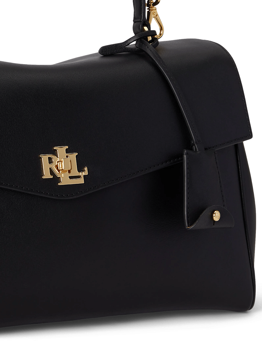 Lauren Ralph Lauren - Nappa Leather Medium Farrah Soft Satchel - crossbody bags - black - 5