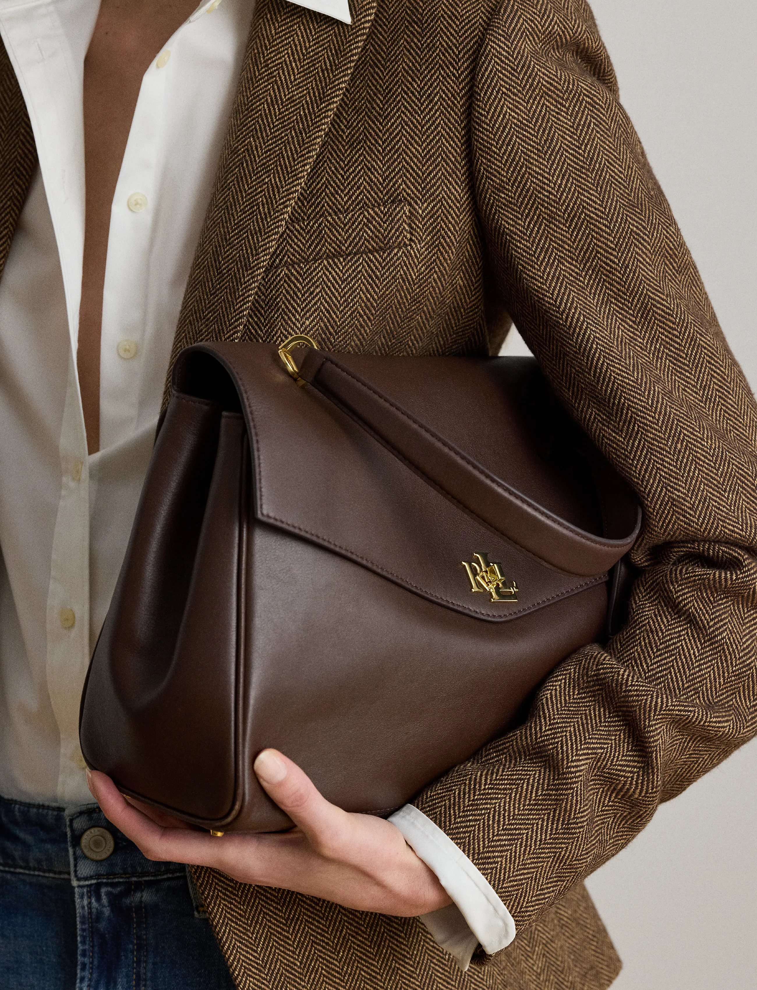 Lauren Ralph Lauren - SOFT NAPPA-FARRAH SOFT-STL-MED - crossbody bags - chestnut brown - 4