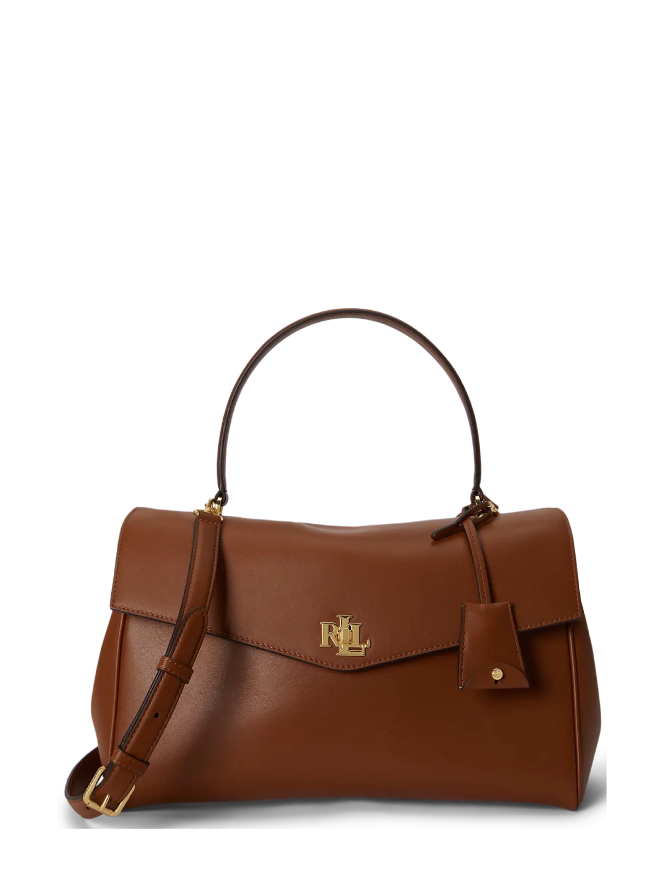 Lauren Ralph Lauren Nappa Leather Medium Farrah Soft Satchel, Kvinder, Satchel Taske, Brun, Str: ONE SIZE