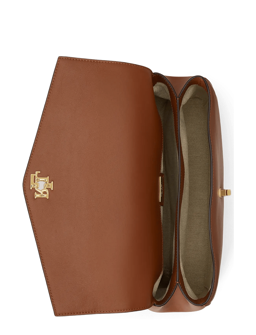 Lauren Ralph Lauren - Nappa Leather Medium Farrah Soft Satchel - crossbody bags - lauren tan - 4