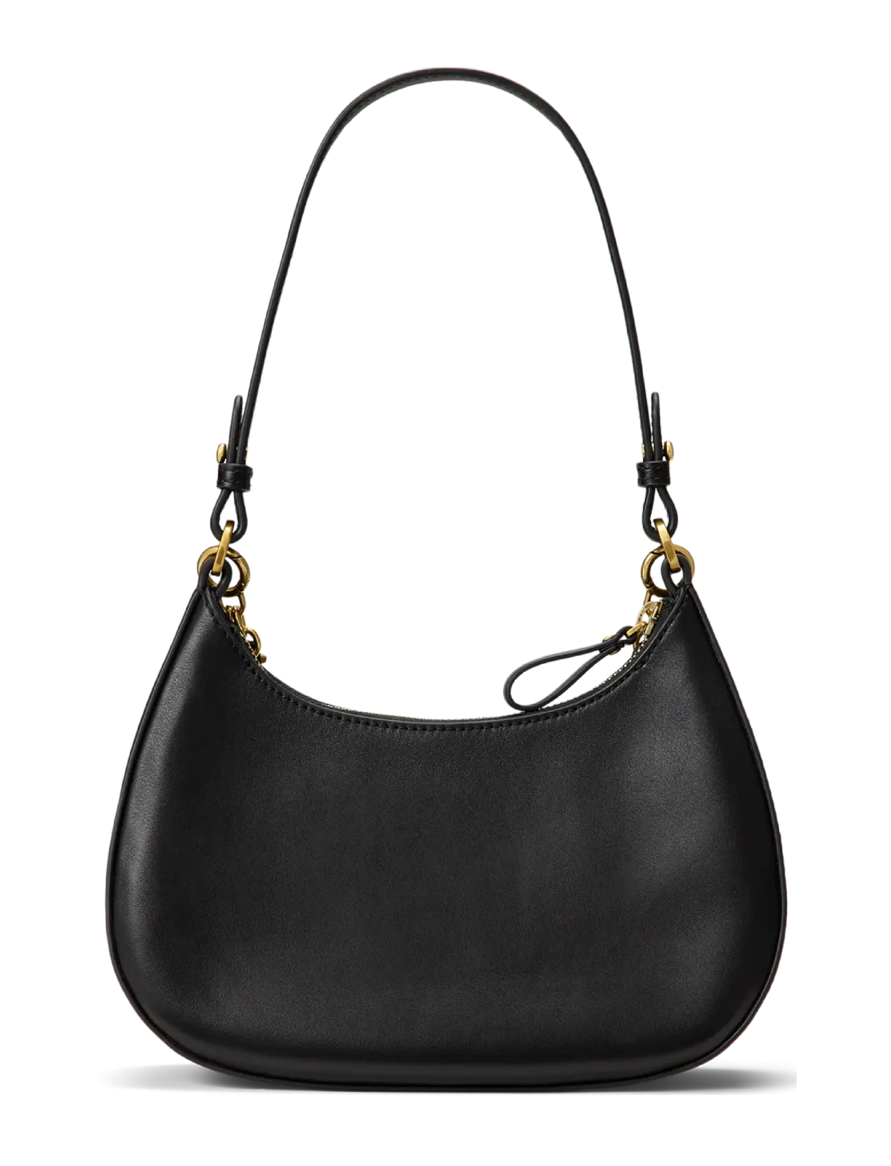 Lauren Ralph Lauren - Leather Medium Marcy Zip Shoulder Bag - alltags-style - black - 1