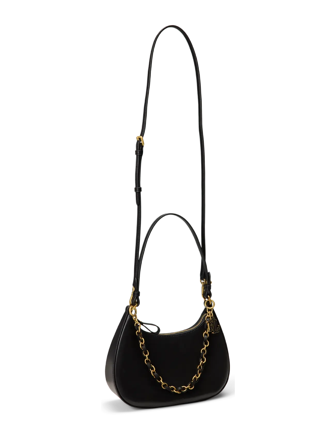 Lauren Ralph Lauren - Leather Medium Marcy Zip Shoulder Bag - alltags-style - black - 2