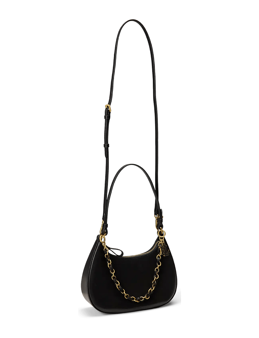 Lauren Ralph Lauren - Leather Medium Marcy Zip Shoulder Bag - alltags-style - black - 2