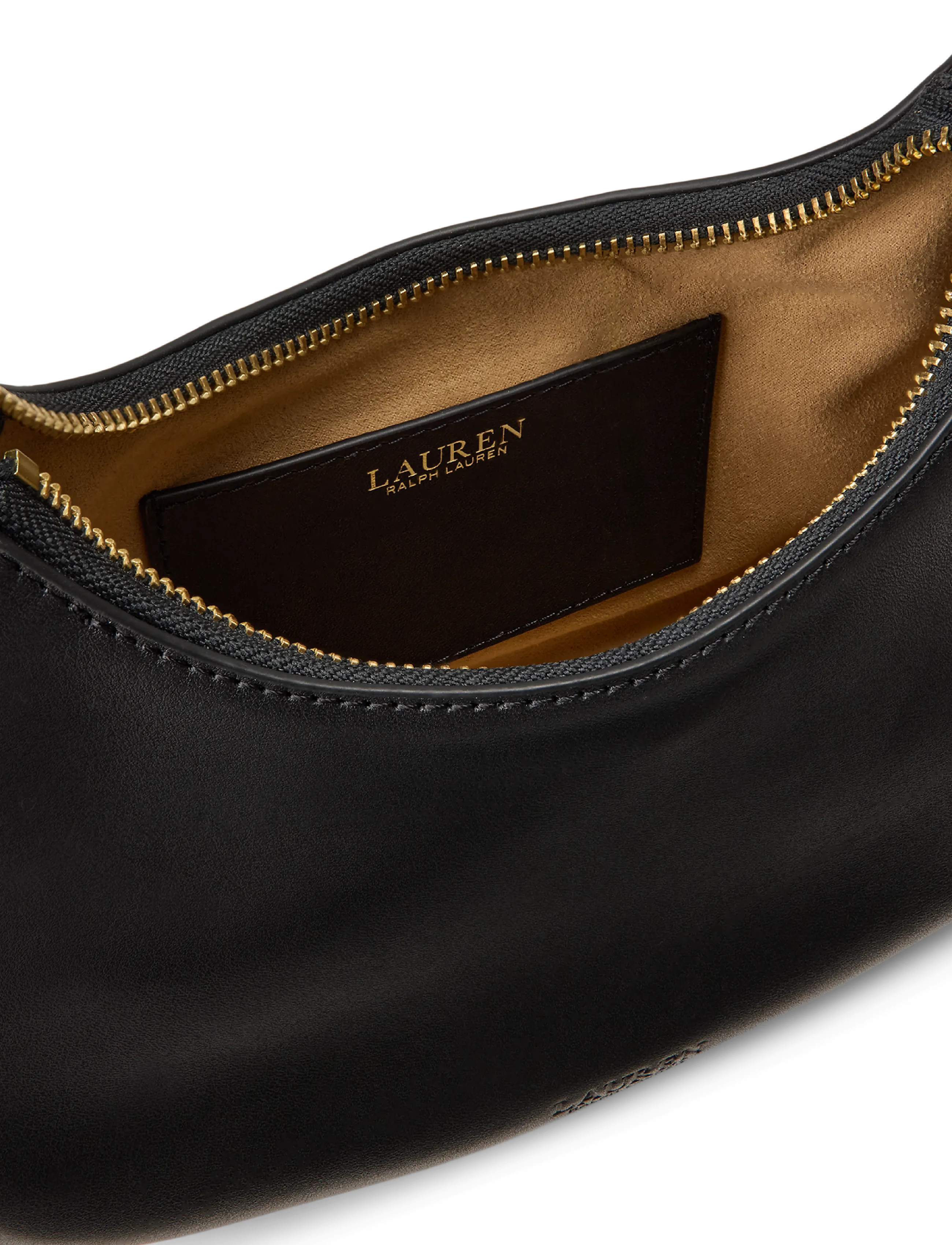 Lauren Ralph Lauren - Leather Medium Marcy Zip Shoulder Bag - alltags-style - black - 4