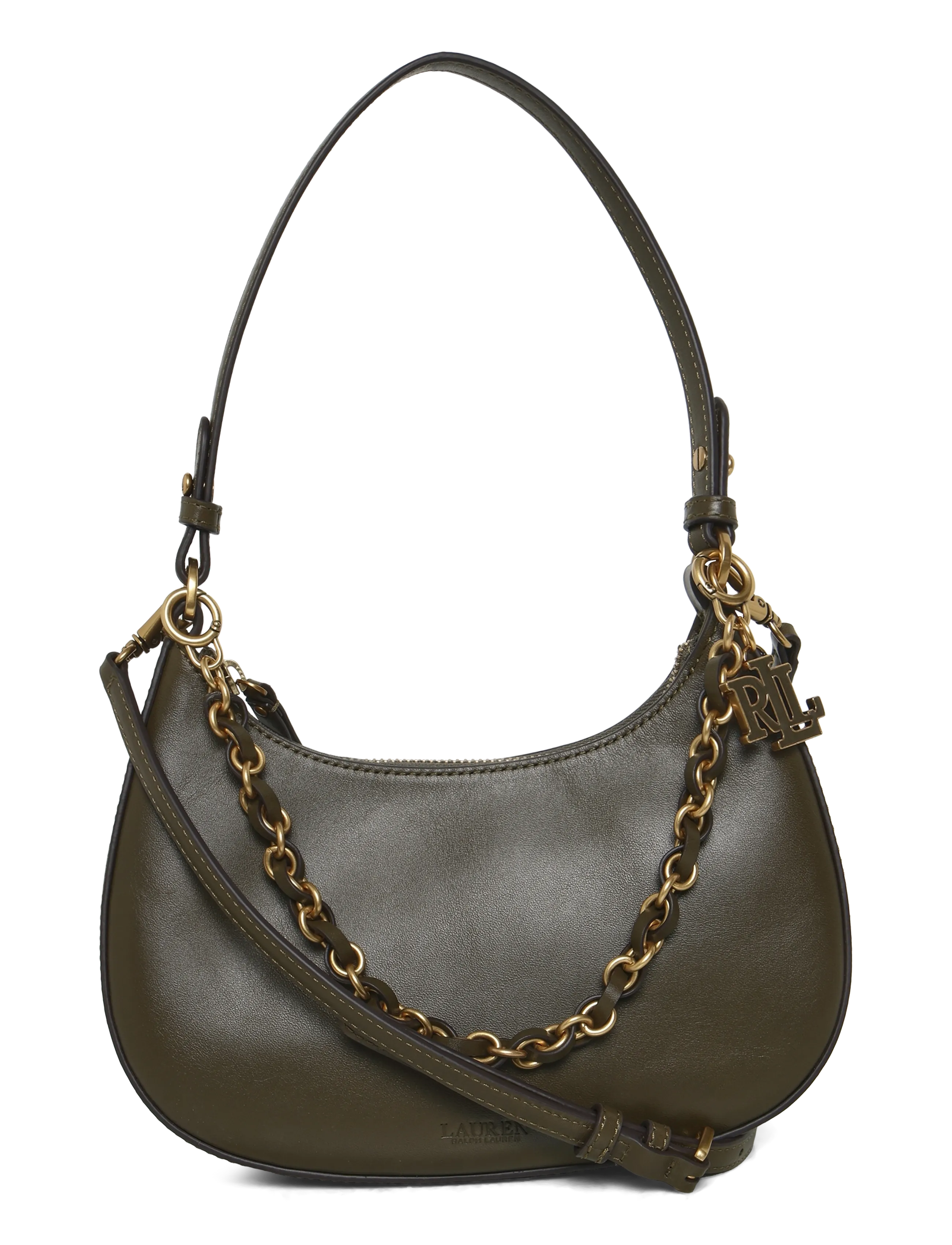 Lauren Ralph Lauren NATURAL SMTH LEATHR-MRCY ZP SHLD-SB - Ralph Lauren - BOTANIC GREEN / khaki/green