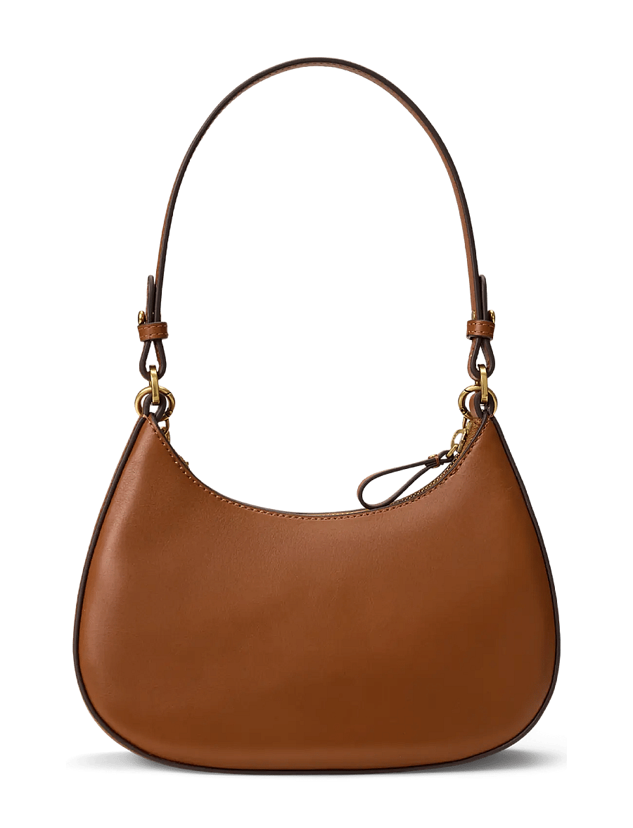 Lauren Ralph Lauren - Leather Medium Marcy Zip Shoulder Bag - alltags-style - lauren tan - 1