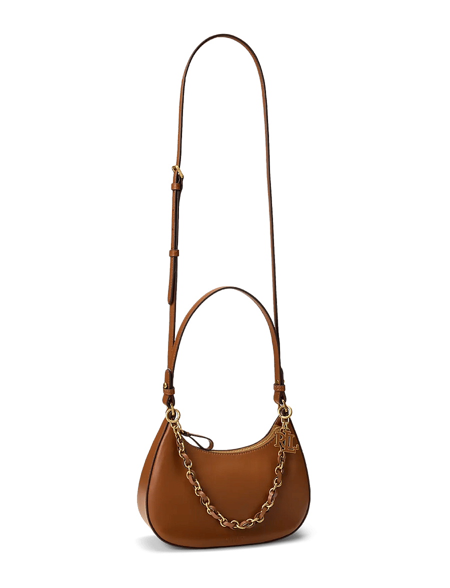 Lauren Ralph Lauren - Leather Medium Marcy Zip Shoulder Bag - alltags-style - lauren tan - 2