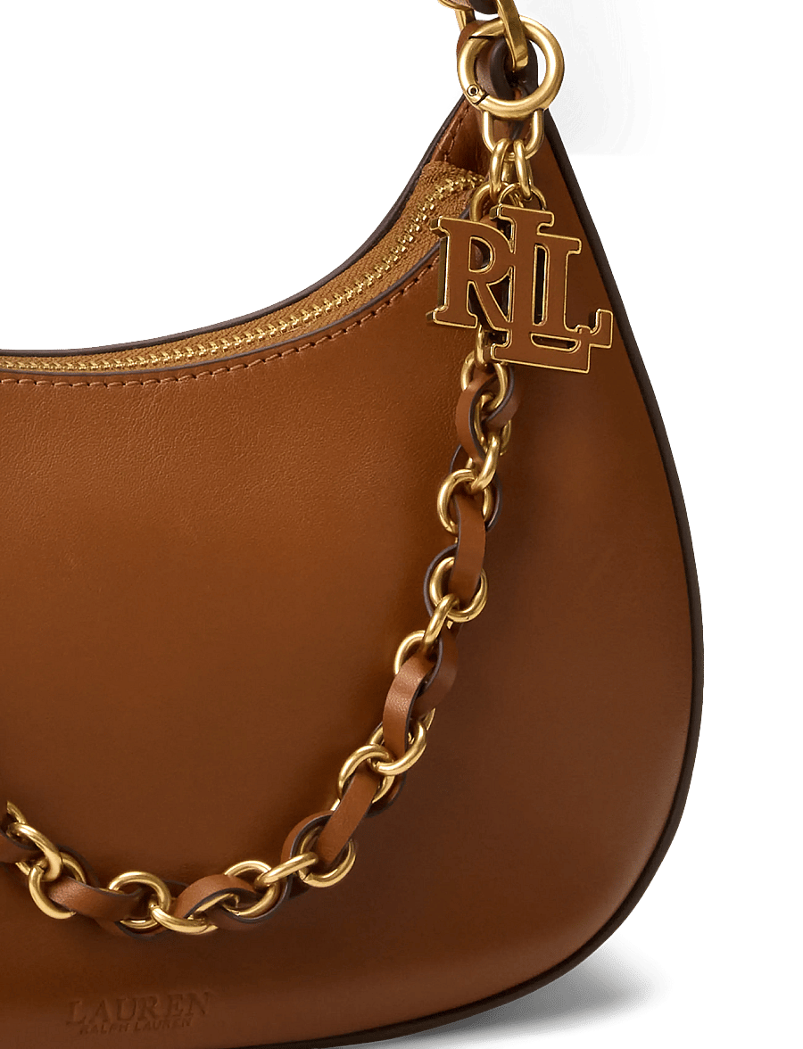 Lauren Ralph Lauren - Leather Medium Marcy Zip Shoulder Bag - alltags-style - lauren tan - 4