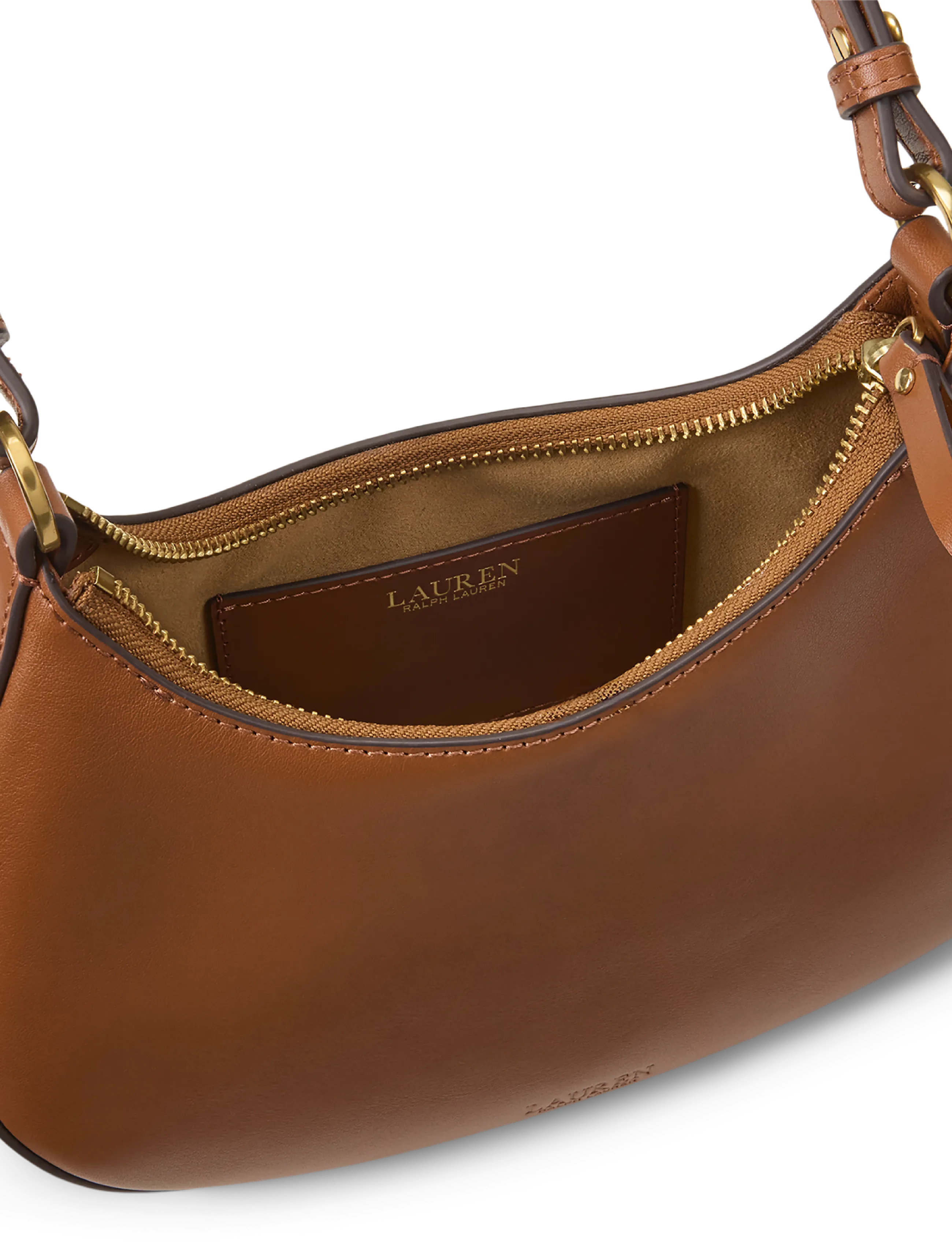 Lauren Ralph Lauren - Leather Medium Marcy Zip Shoulder Bag - igapäevane stiil - lauren tan - 5