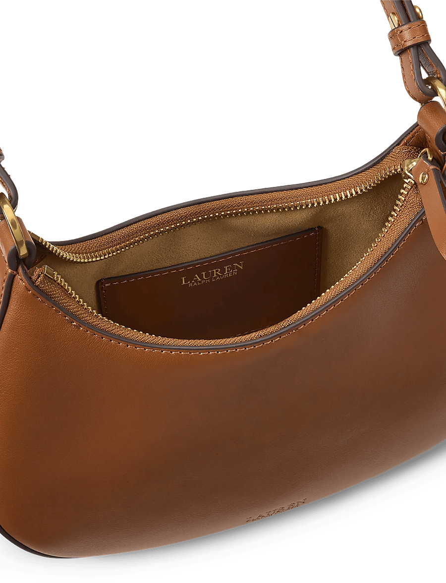 Lauren Ralph Lauren - Leather Medium Marcy Zip Shoulder Bag - alltags-style - lauren tan - 5