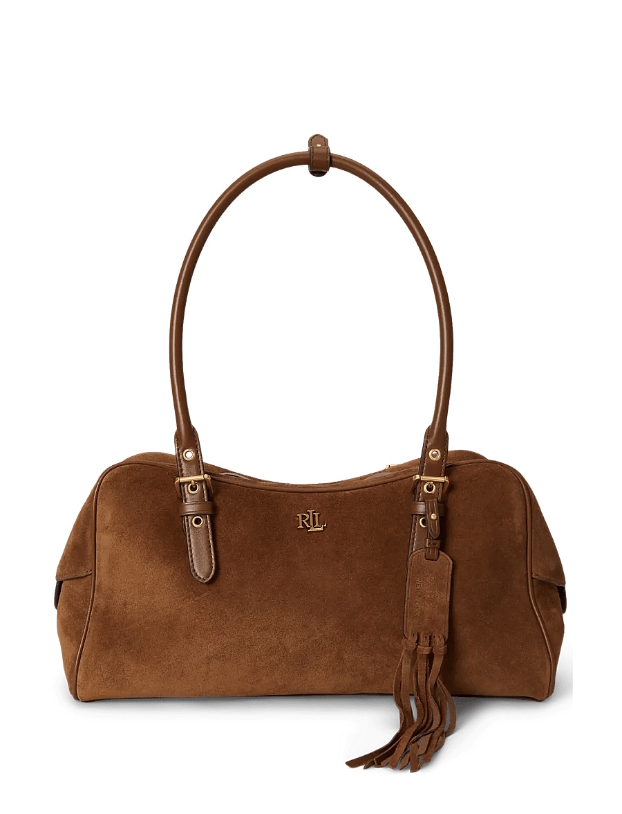 Lauren Ralph Lauren - Suede Large Marcy Zip Satchel - besondere anlässe - light tobacco/lig - 0