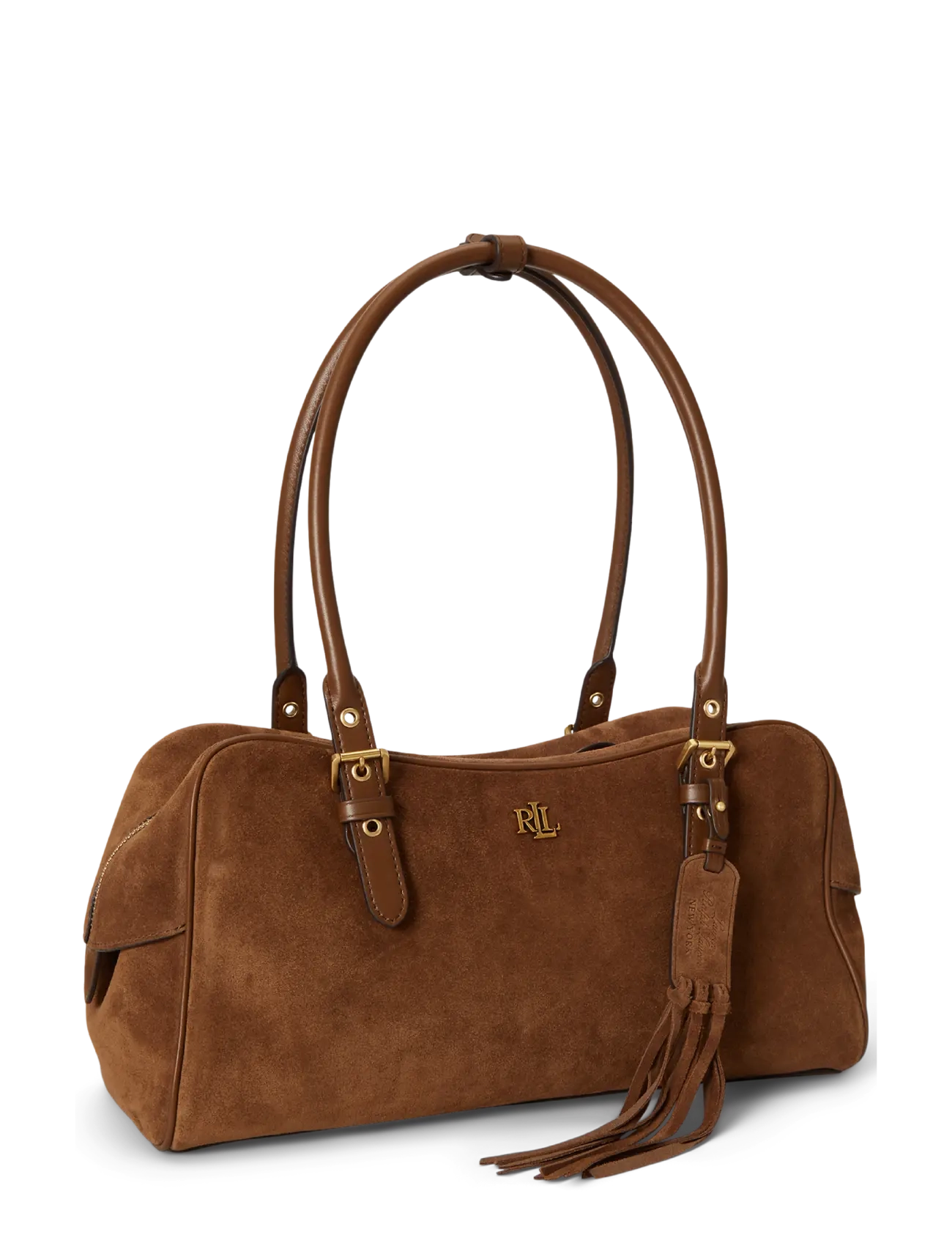 Lauren Ralph Lauren - Suede Large Marcy Zip Satchel - besondere anlässe - light tobacco/lig - 2