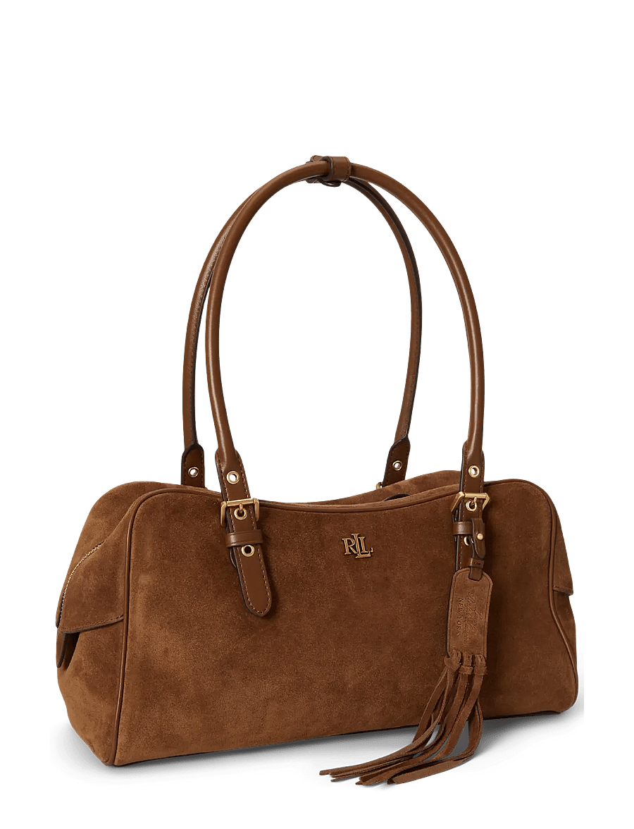 Lauren Ralph Lauren - Suede Large Marcy Zip Satchel - besondere anlässe - light tobacco/lig - 2