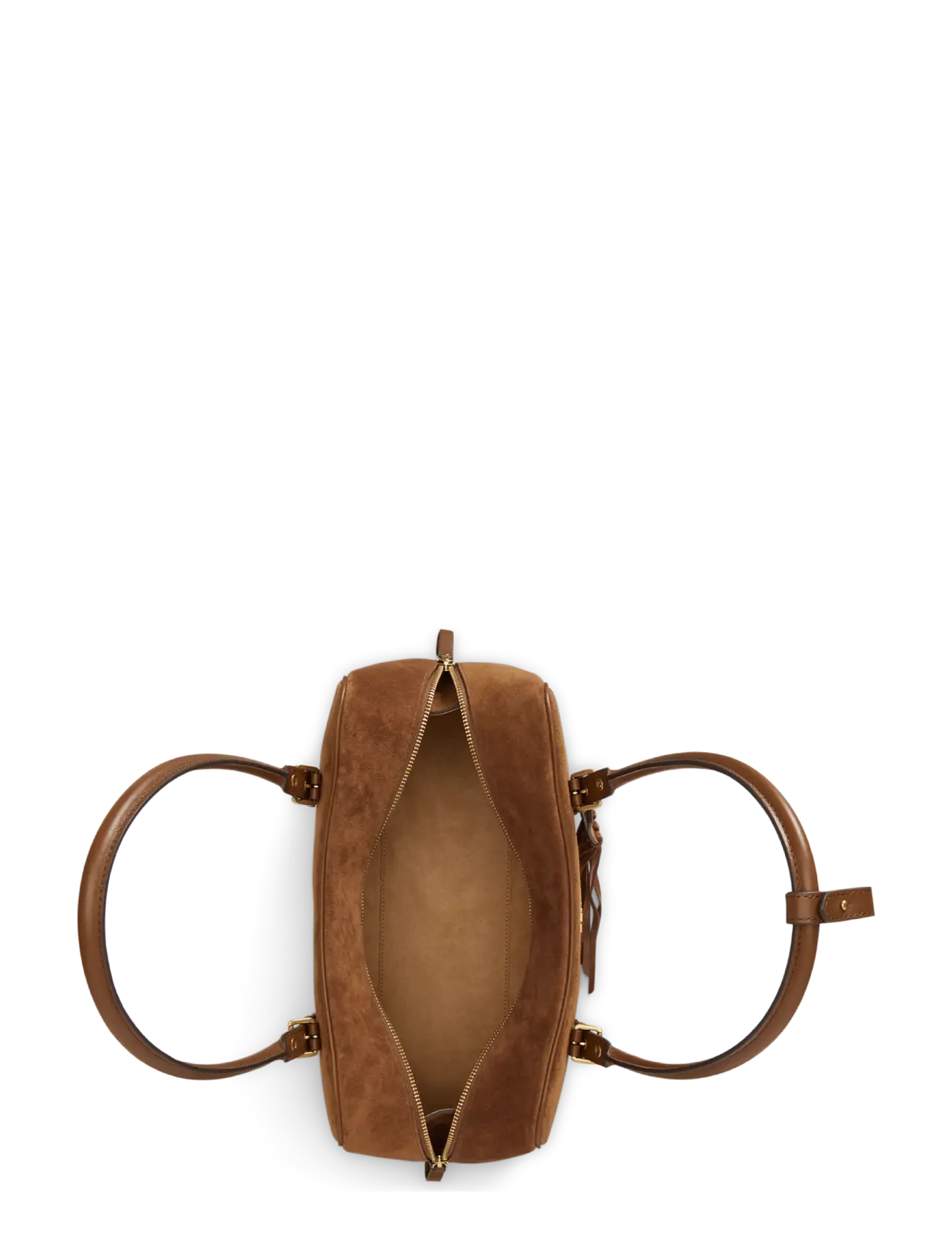 Lauren Ralph Lauren - Suede Large Marcy Zip Satchel - besondere anlässe - light tobacco/lig - 3
