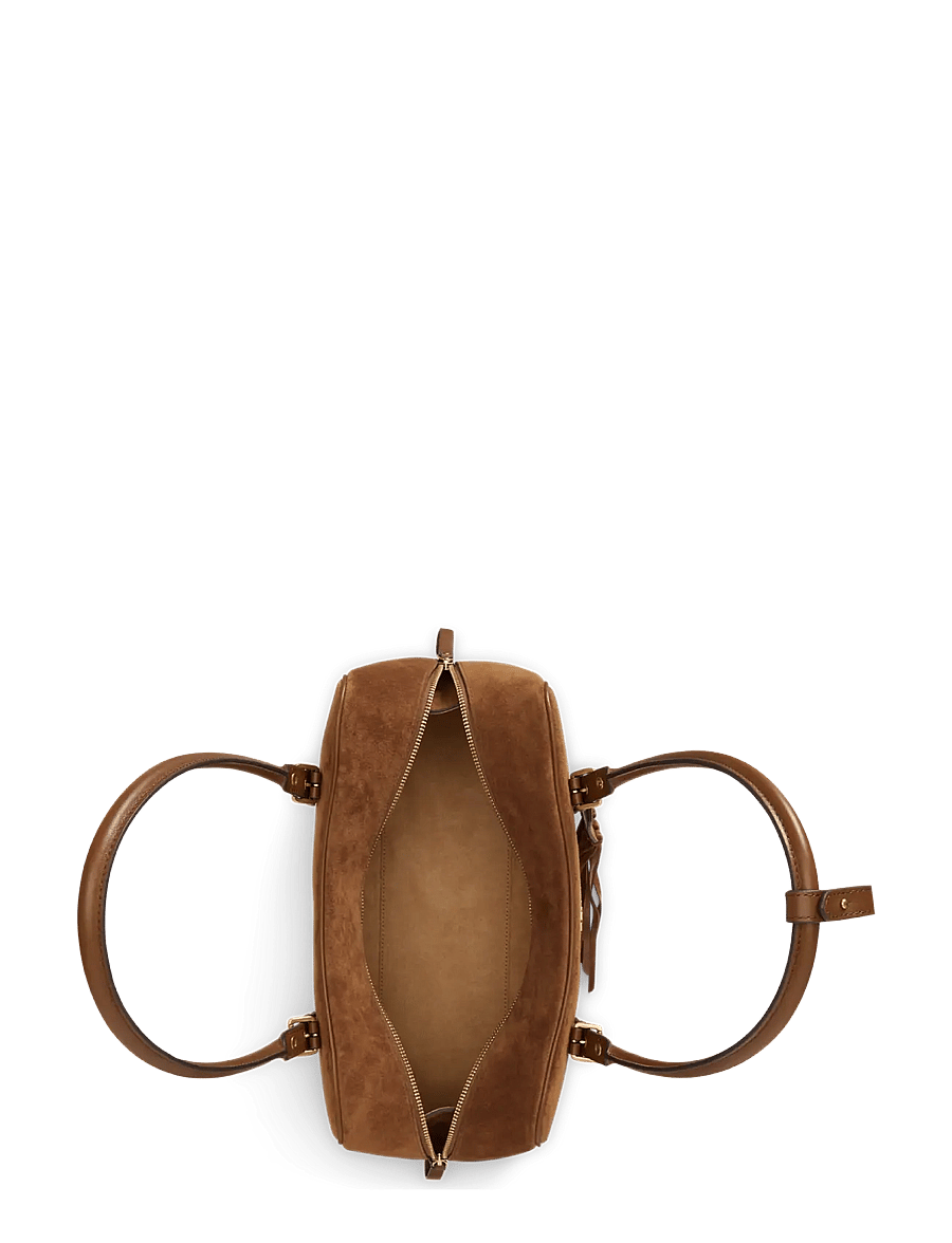 Lauren Ralph Lauren - Suede Large Marcy Zip Satchel - besondere anlässe - light tobacco/lig - 3